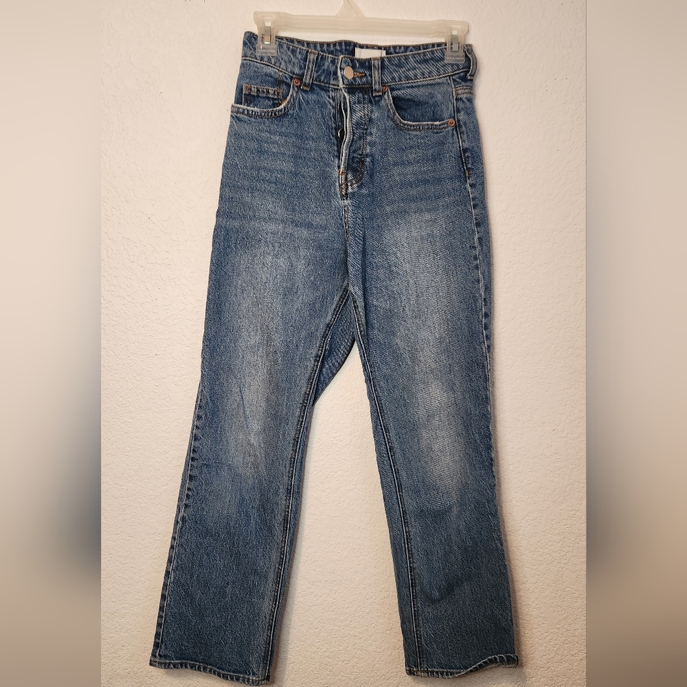 H&M Blue High‎ Rise Denim Jeans, Size 2